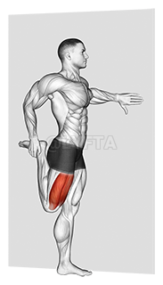 Alongamento de quadríceps em pé demonstration