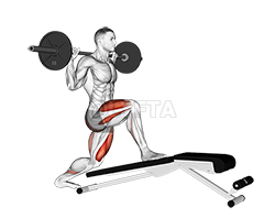 Barbell Decline Bench Lunge demonstration