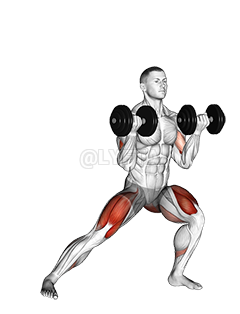 Dumbbell Lateral Lunge with Bicep Curl demonstration