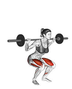 Barbell Narrow Stance Squat demonstration