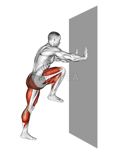 High Knee against wall demonstration