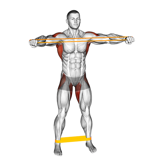 Resistance Band Standing Front Warming-up demonstration