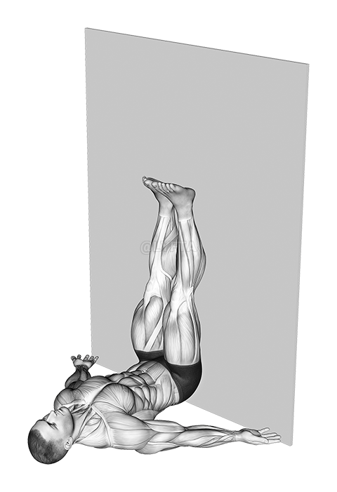 Poziția de yoga cu picioarele sus, pe perete demonstration