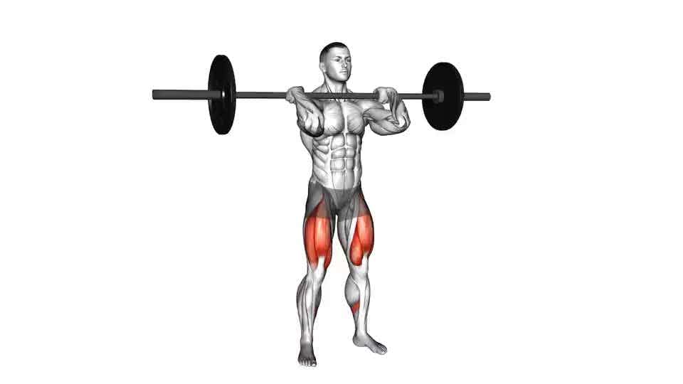 Thumbnail for the video of exercise: Barbell Clean-grip Front Squat