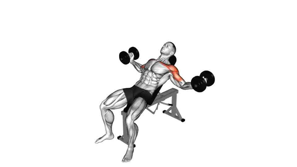 Thumbnail for the video of exercise: Dumbbell Incline Twisted Flyes