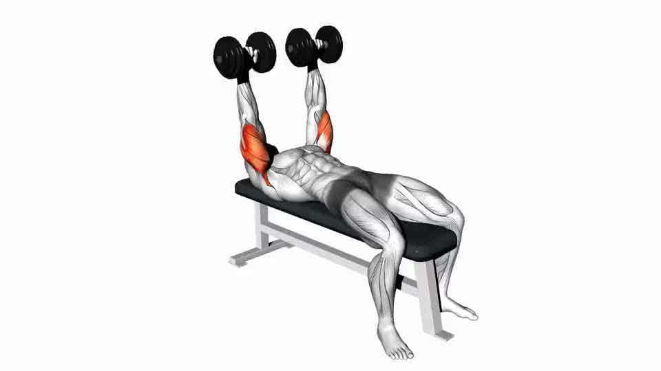 Thumbnail for the video of exercise: Dumbbell Lying Extension ye