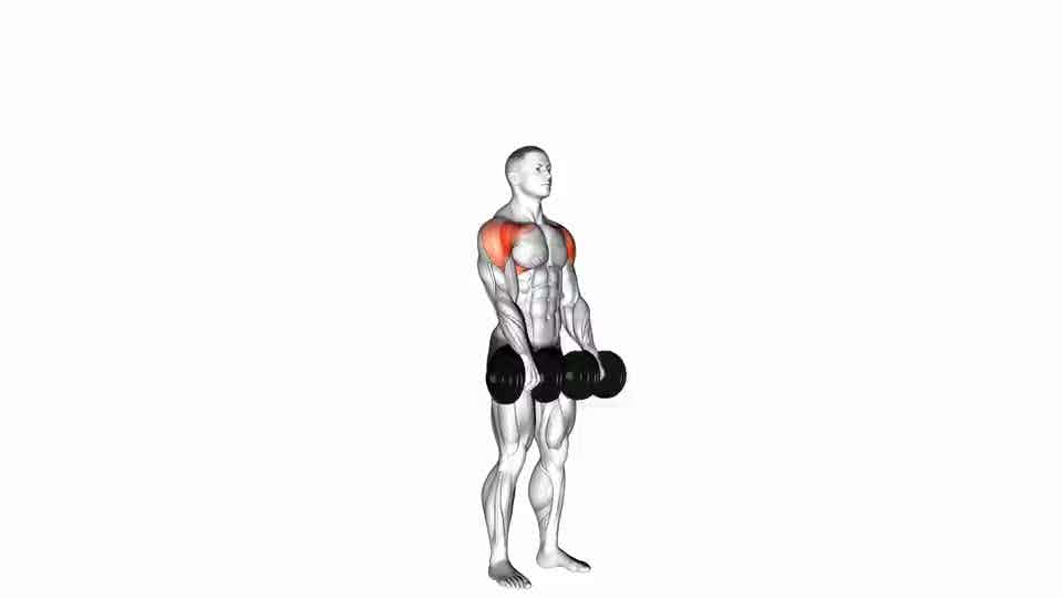 Thumbnail for the video of exercise: Dumbbell Standing Front Raise Above Head