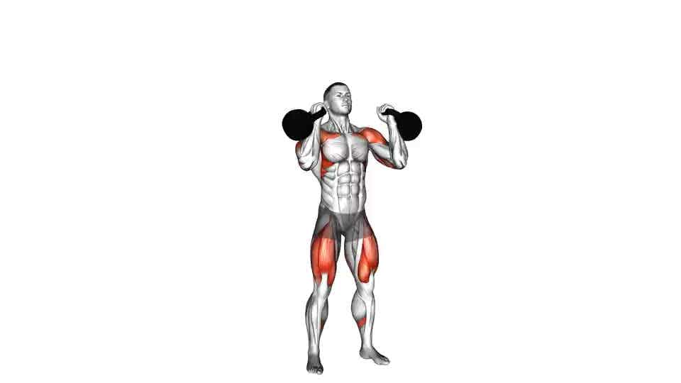 Thumbnail for the video of exercise: Preas Brú Dúbailte Kettlebell