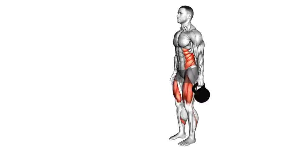 Thumbnail for the video of exercise: Kettlebell Lunge Pass Through