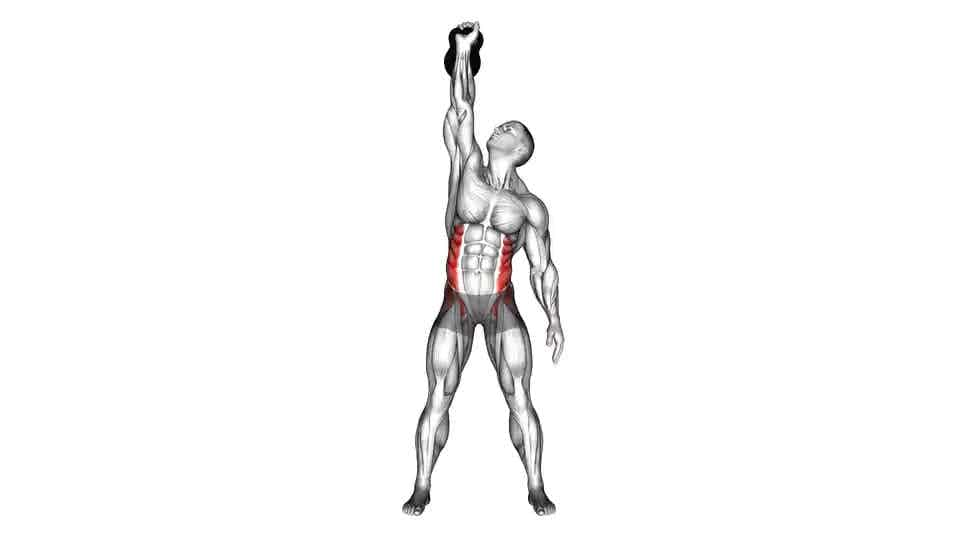 Thumbnail for the video of exercise: Kettlebell Molino de viento rehegua