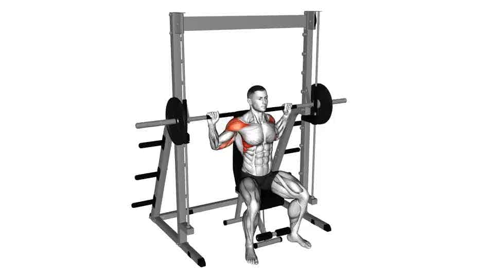 Thumbnail for the video of exercise: Smith Behind Neck Press