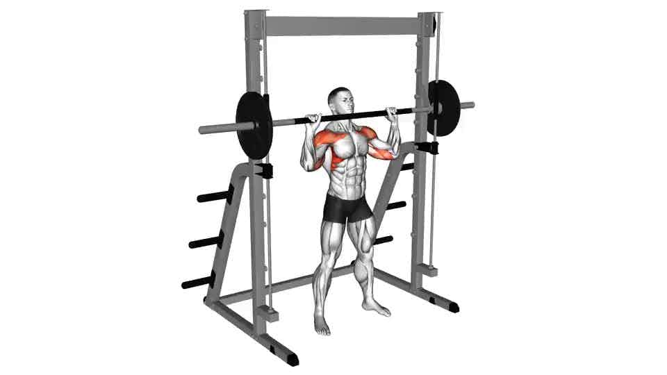 Thumbnail for the video of exercise: Smith Standing Military Press