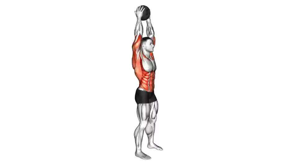 Thumbnail for the video of exercise: Medicine Ball Overhead Slam