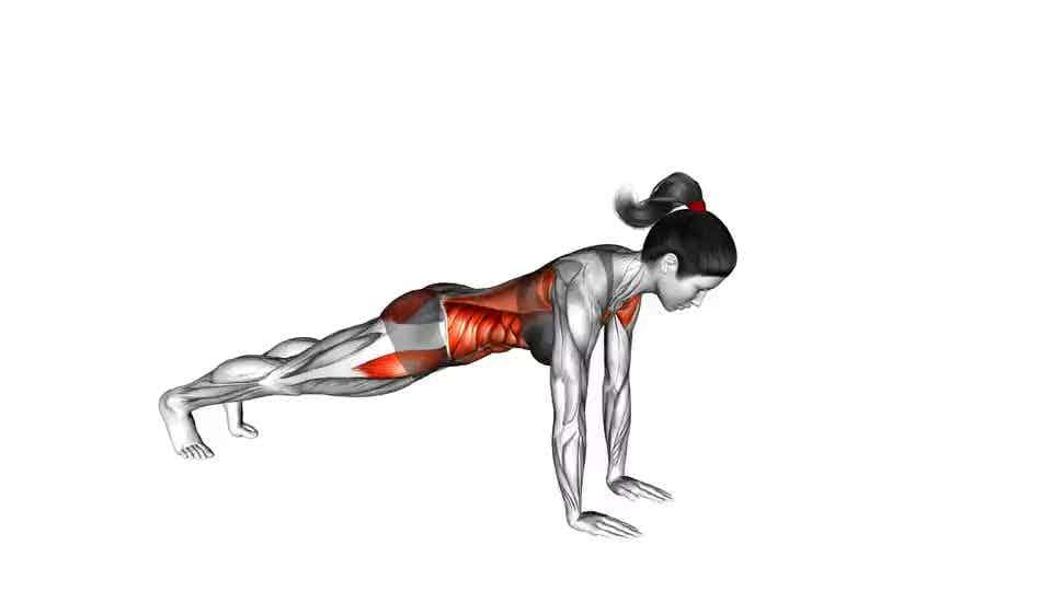 Thumbnail for the video of exercise: Plank arm lifts