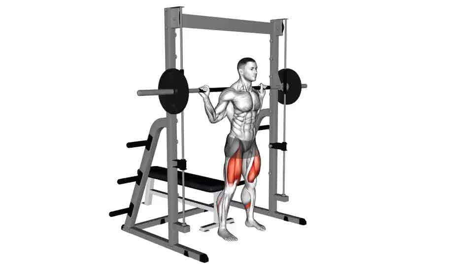 Thumbnail for the video of exercise: Smith Squat to Bench