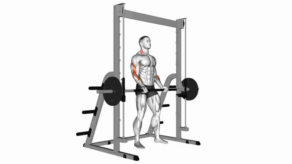 Thumbnail for the video of exercise: Smith Machine Bicep Curl