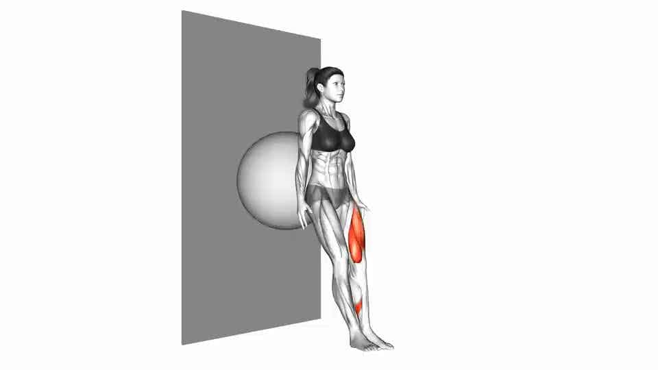 Thumbnail for the video of exercise: Stability Ball Single Leg Squat