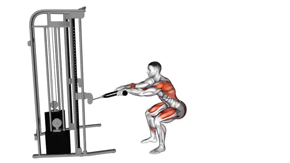 Thumbnail for the video of exercise: Cable Squat Row