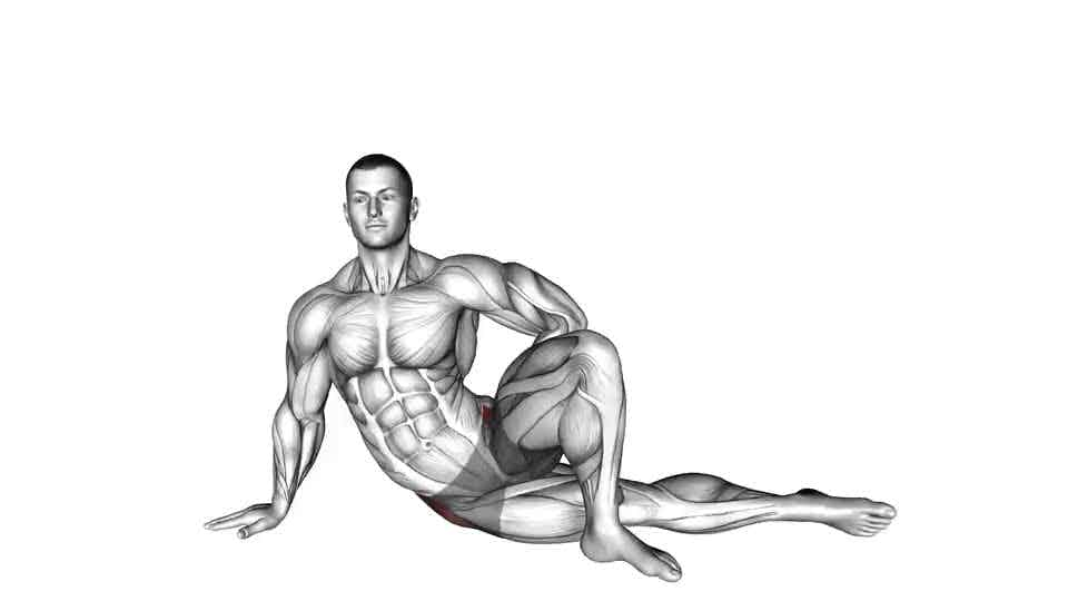 Thumbnail for the video of exercise: Lying Abductor Stretch