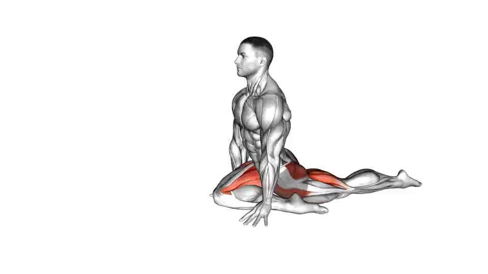 Thumbnail for the video of exercise: Pigeon Hip Stretch