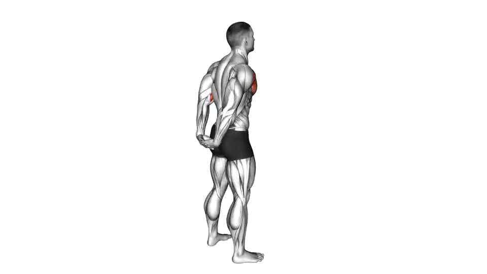 Thumbnail for the video of exercise: Standing Reverse Shoulder Stretch