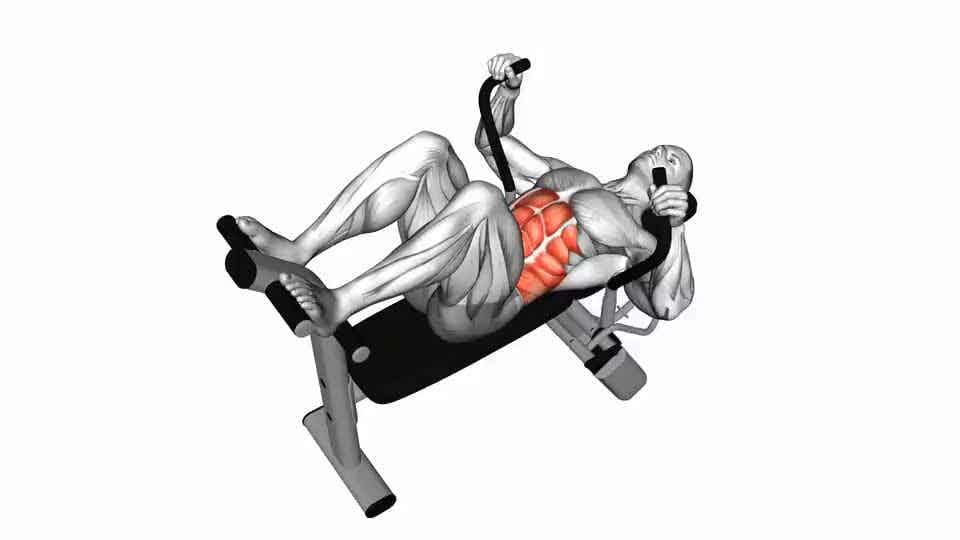 Thumbnail for the video of exercise: Lever Lying Crunch