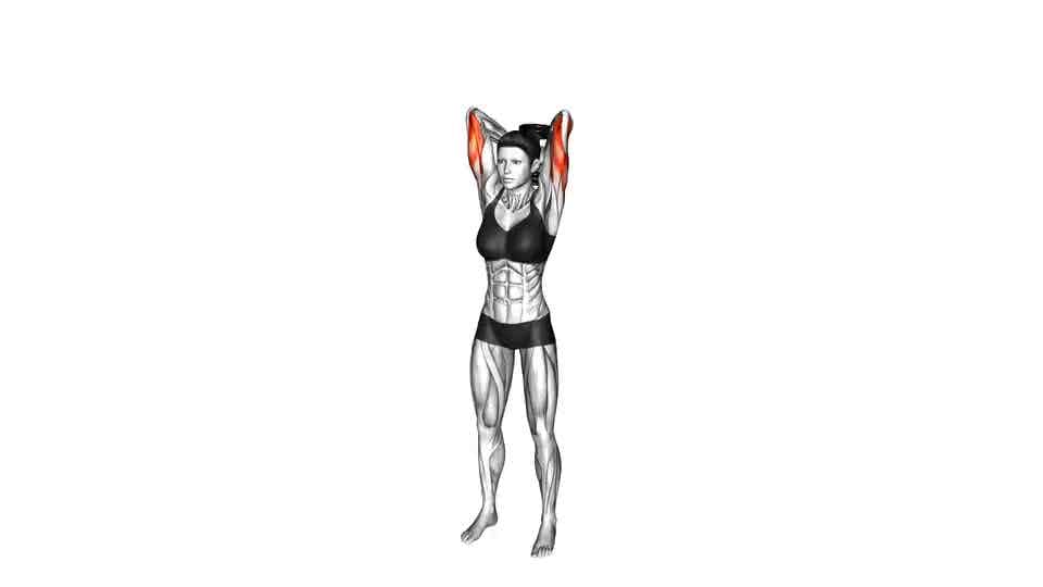Thumbnail for the video of exercise: Dumbbell Standing Triceps Extension