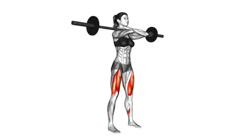 Thumbnail for the video of exercise: Barbell የፊት Squat