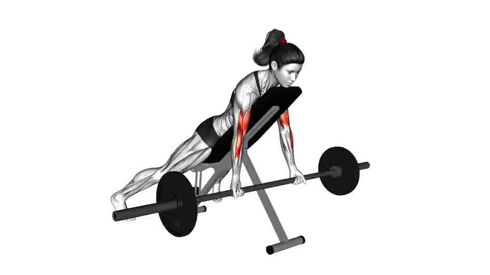Thumbnail for the video of exercise: Barbell Prone Incline Curl
