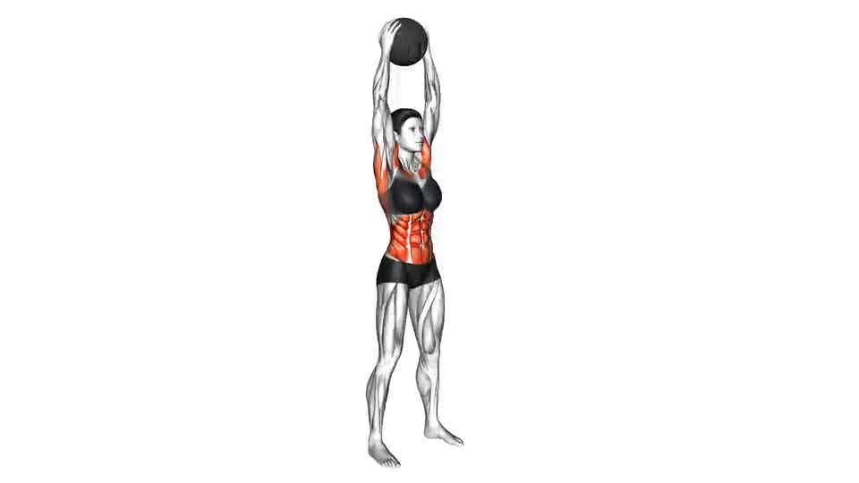 Thumbnail for the video of exercise: Medicine Ball Overhead Slam