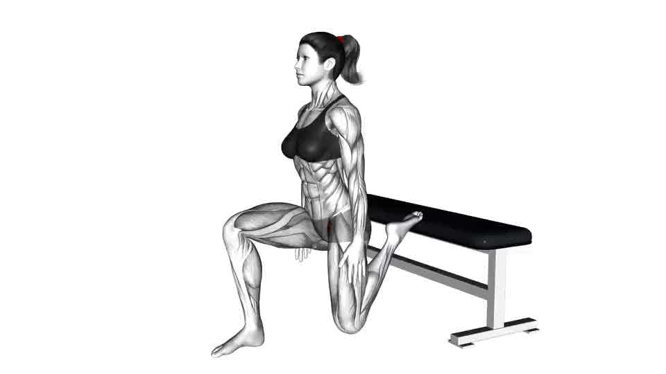 Thumbnail for the video of exercise: Hip Flexor Stretch Rear foot elevated