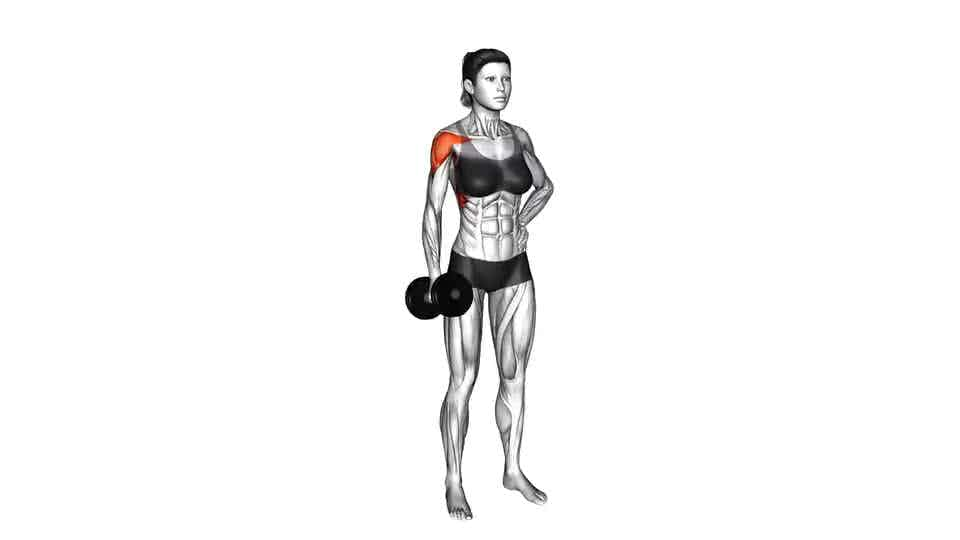 Thumbnail for the video of exercise: Dumbbell លើកដៃមួយចំហៀង