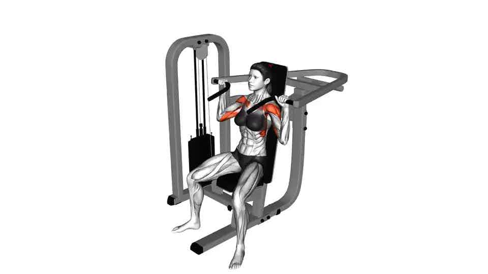 Thumbnail for the video of exercise: Lever Seated Shoulder Press