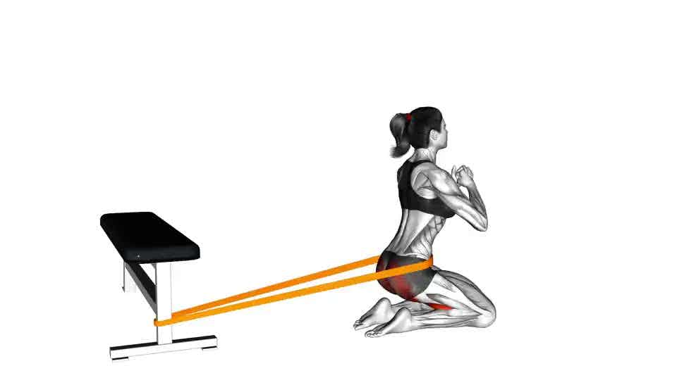 Thumbnail for the video of exercise: Resistance Band Hip Thrusts on Knees