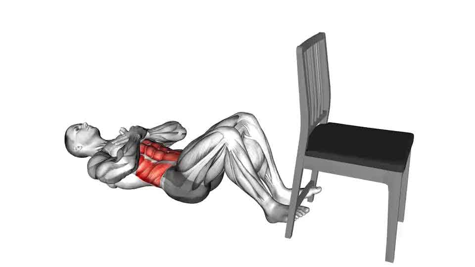 Thumbnail for the video of exercise: Sit up with Chair Assisted