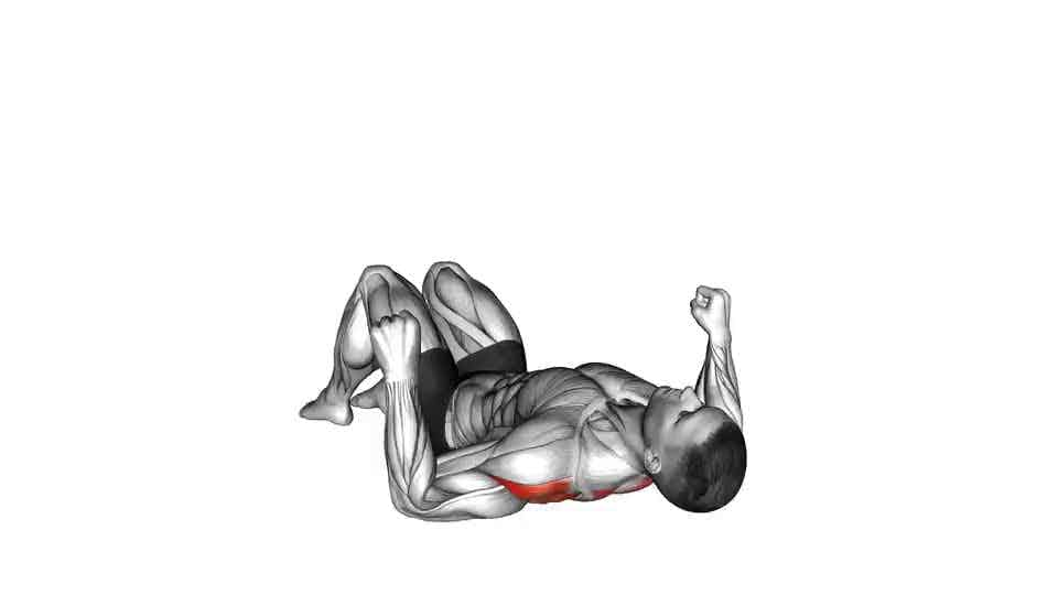 Thumbnail for the video of exercise: Lying Floor Row with Bent Knee