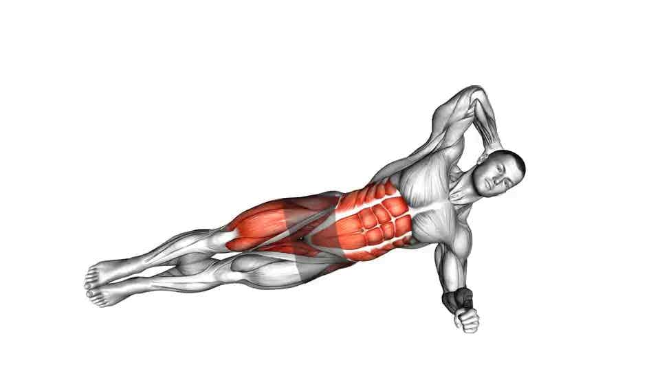 Thumbnail for the video of exercise: Elbow to Knee Side Plank Crunch