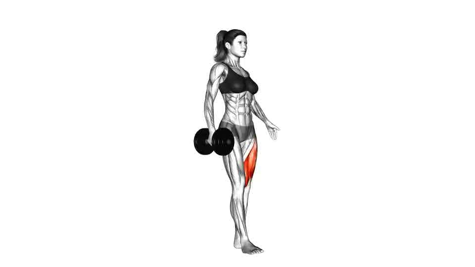 Thumbnail for the video of exercise: Dumbbell ነጠላ እግር Squat