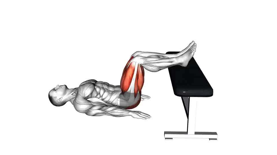 Thumbnail for the video of exercise: Glute Bridge Two Legs on Bench