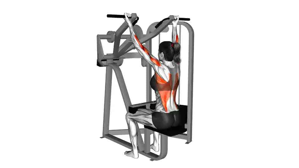 Thumbnail for the video of exercise: Omgekeerde Grip Machine Lat Pulldown