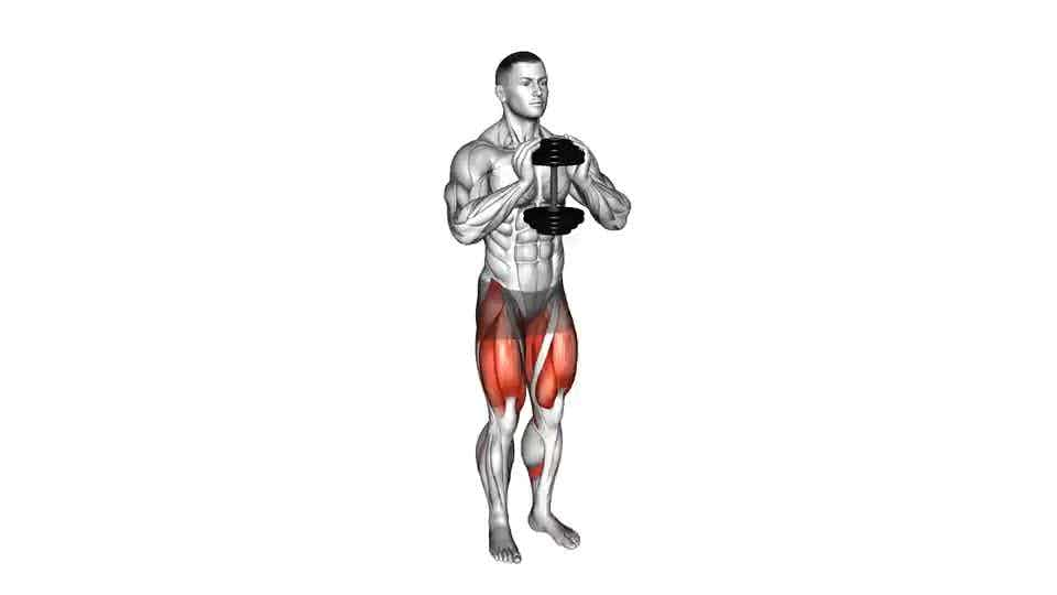 Thumbnail for the video of exercise: Dumbbell Gobelt Curtsey Lunge