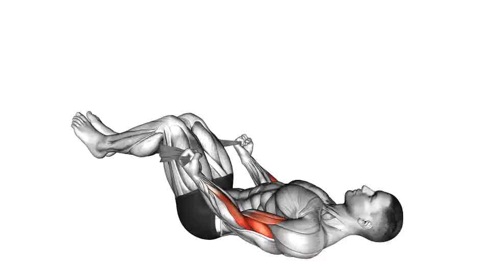 Thumbnail for the video of exercise: Curl de bíceps con piernas dobles acostado con toalla