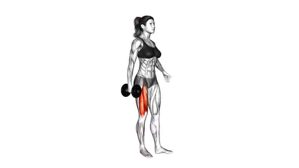Thumbnail for the video of exercise: Dumbbell Single Leg Squat