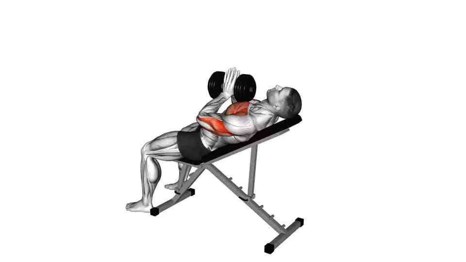 Thumbnail for the video of exercise: Dumbbell Incline Close-grip Press Variation