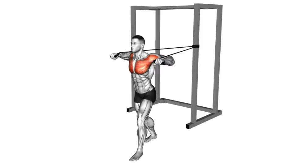 Thumbnail for the video of exercise: Band Standing Alternate Chest Press