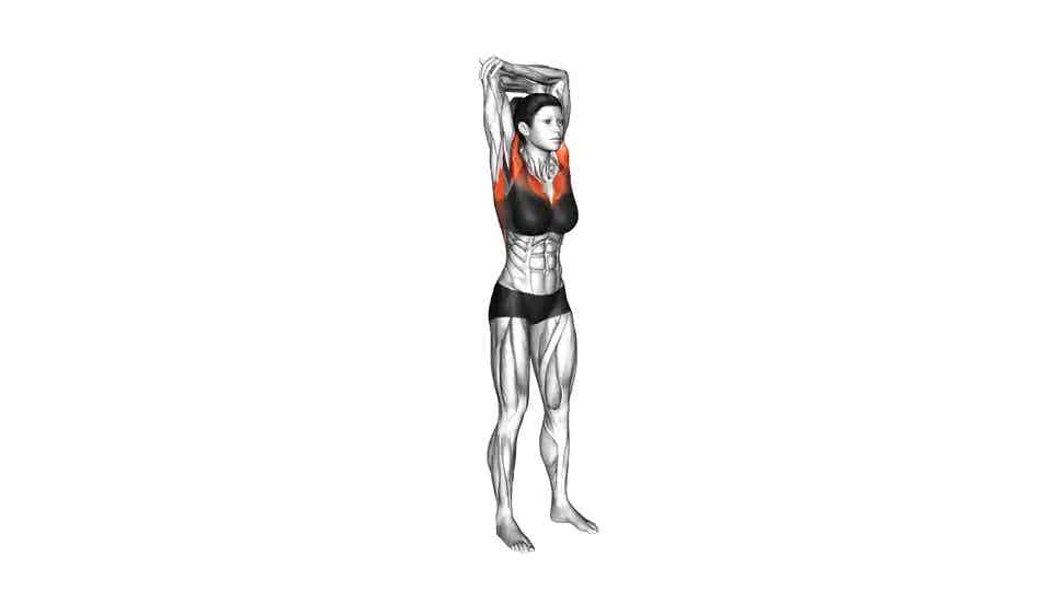Thumbnail for the video of exercise: Estiramiento de rotación hacia arriba y de pie