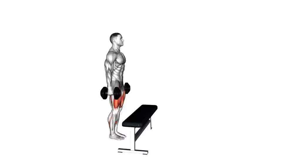 Dumbbell step-up exercise instructions and video