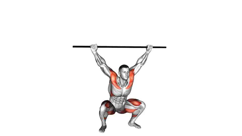 Thumbnail for the video of exercise: PVC Overhead Squat