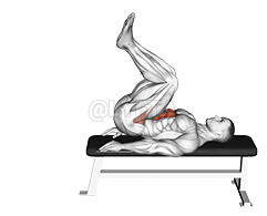 Thumbnail for the video of exercise: Leg Pull In Flat Bench
