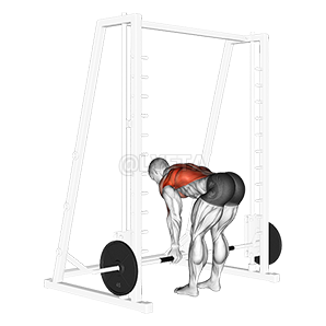 Thumbnail for the video of exercise: Smith Reverse Grip Bent Over Row